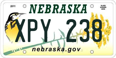 NE license plate XPY238