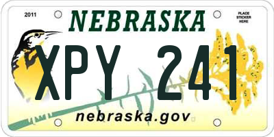 NE license plate XPY241
