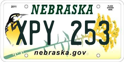 NE license plate XPY253