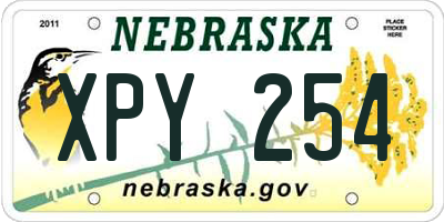 NE license plate XPY254