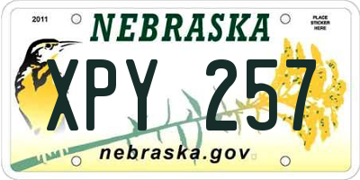 NE license plate XPY257