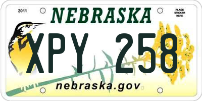NE license plate XPY258