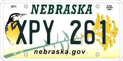 NE license plate XPY261