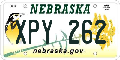 NE license plate XPY262