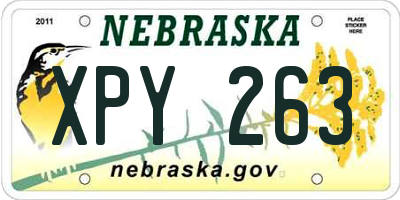 NE license plate XPY263