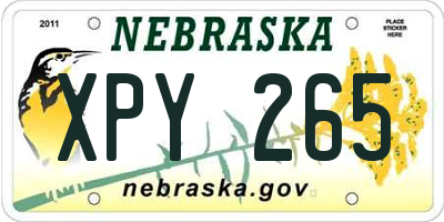 NE license plate XPY265