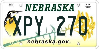 NE license plate XPY270