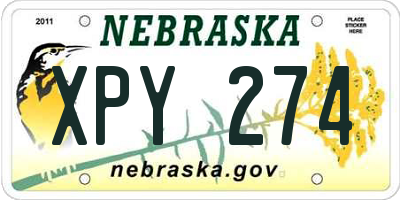 NE license plate XPY274