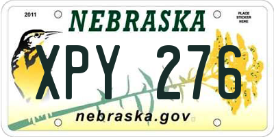 NE license plate XPY276