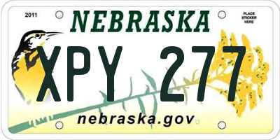 NE license plate XPY277