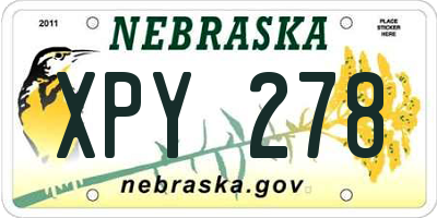 NE license plate XPY278