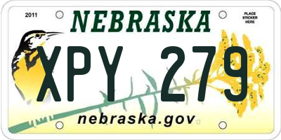 NE license plate XPY279