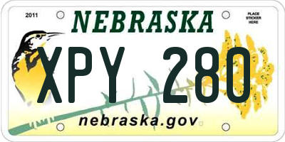 NE license plate XPY280