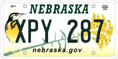 NE license plate XPY287