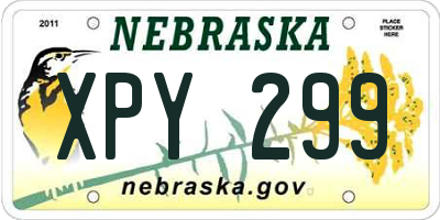 NE license plate XPY299