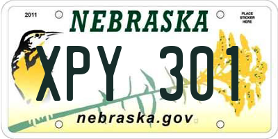 NE license plate XPY301