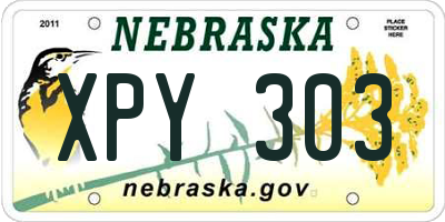 NE license plate XPY303