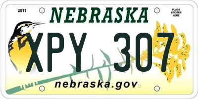 NE license plate XPY307