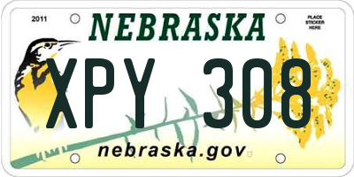 NE license plate XPY308