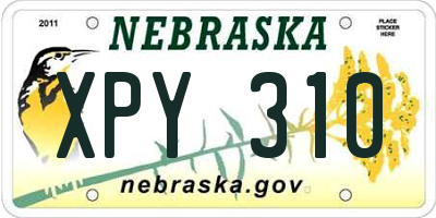 NE license plate XPY310