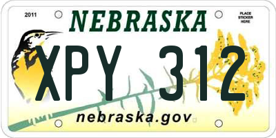 NE license plate XPY312
