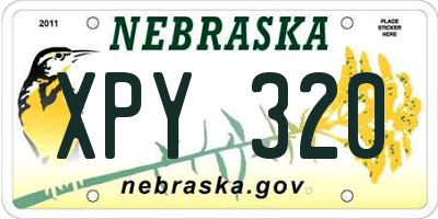 NE license plate XPY320