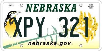 NE license plate XPY321