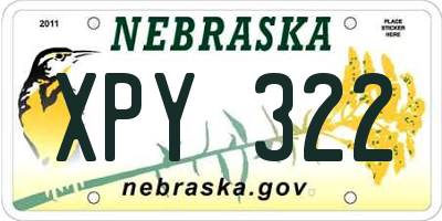 NE license plate XPY322