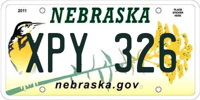 NE license plate XPY326