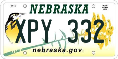 NE license plate XPY332