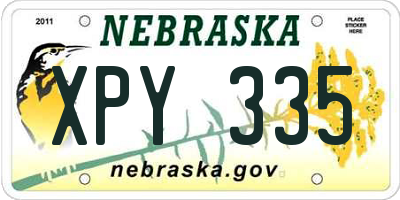 NE license plate XPY335