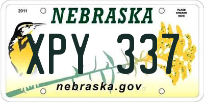 NE license plate XPY337