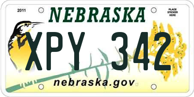 NE license plate XPY342