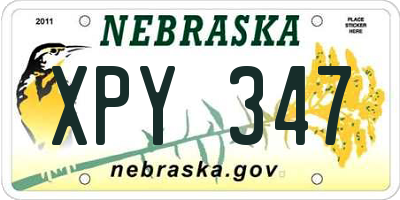 NE license plate XPY347