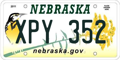 NE license plate XPY352