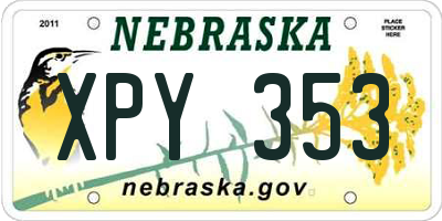 NE license plate XPY353