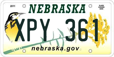 NE license plate XPY361