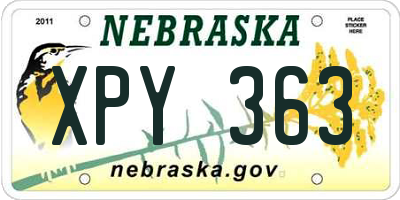 NE license plate XPY363