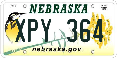 NE license plate XPY364
