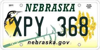 NE license plate XPY368