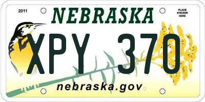 NE license plate XPY370
