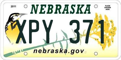 NE license plate XPY371