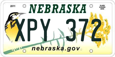NE license plate XPY372