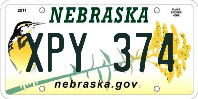 NE license plate XPY374