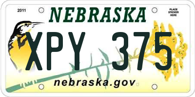 NE license plate XPY375
