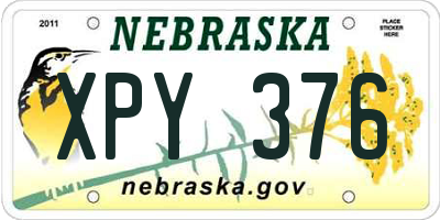 NE license plate XPY376