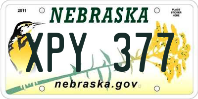 NE license plate XPY377