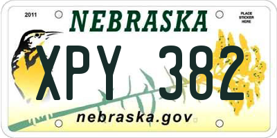 NE license plate XPY382