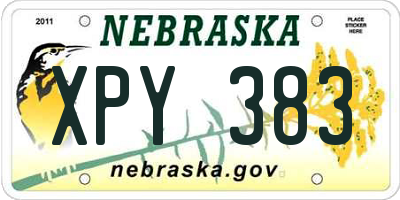 NE license plate XPY383