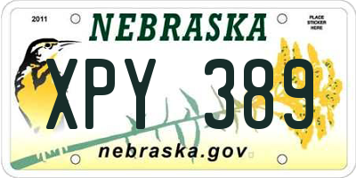 NE license plate XPY389